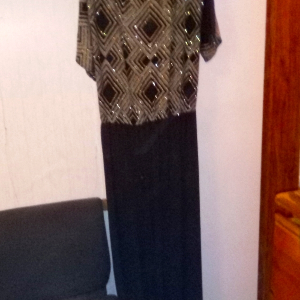 Avenue black and gold jumpsuit wideleg size 30/32